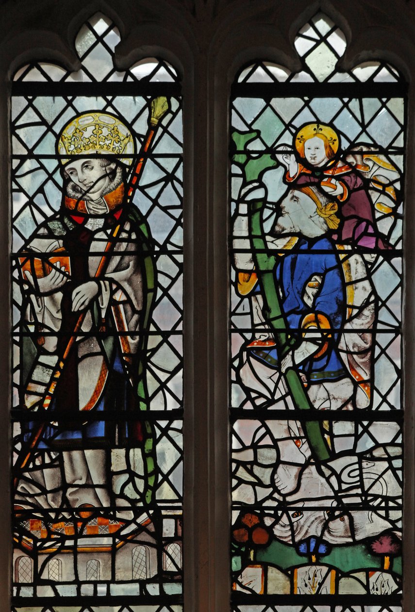 Fenster S4 mit einem heiligen König und St. Christophorus von English School