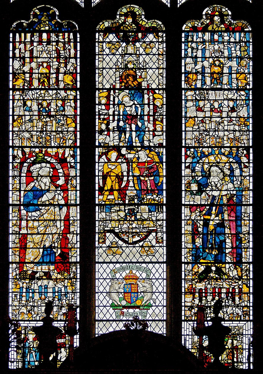 Fenster w12 mit Corpus Christi, Jesaja und König Edwin von English School