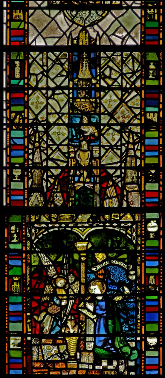 Fenster w31 mit der Verkündigung und Baldachin von English School