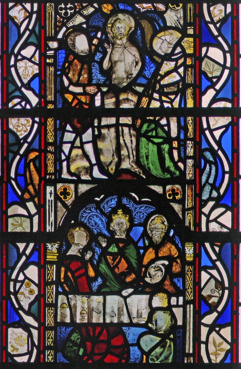 Fenster w43 mit Johannes dem Täufer bei der Taufe Christi im Jordan von English School
