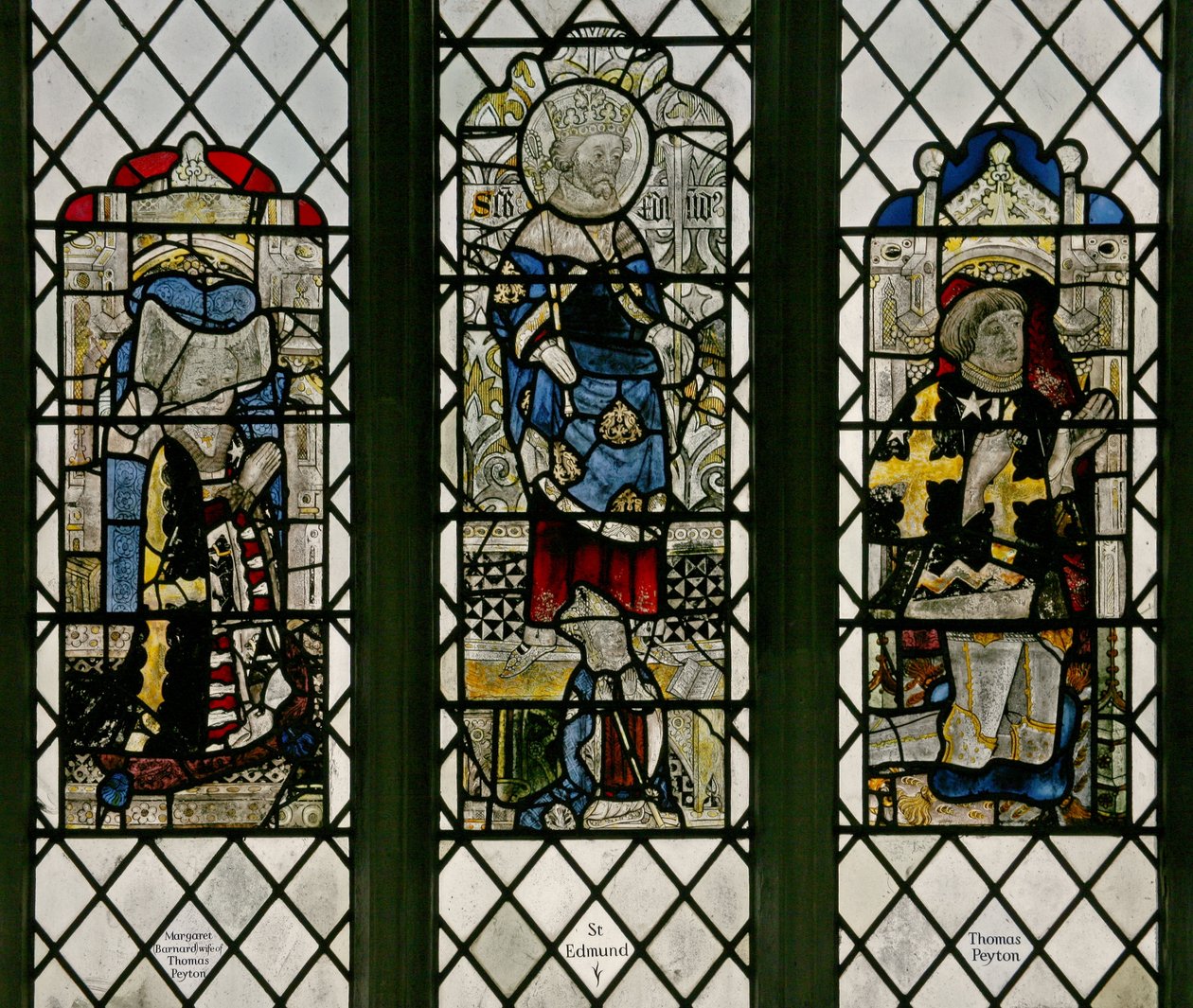 Fenster w8, Darstellung des Heiligen Edmund von English School