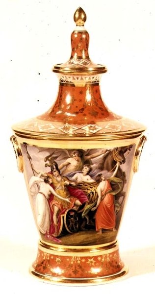Worcester Vase bemalt von Thomas Baxter, ca. 1820 von English School