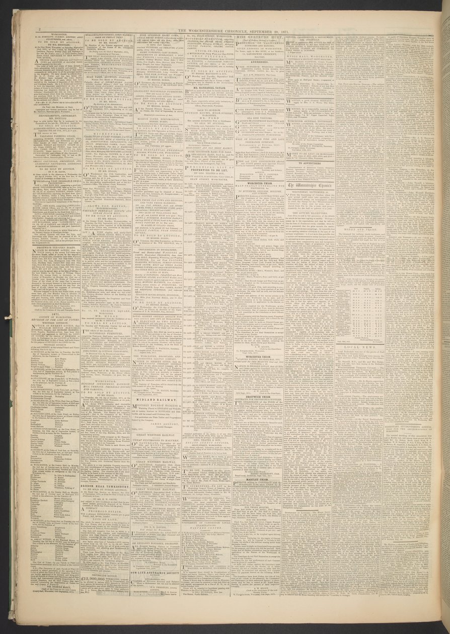 Worcestershire Chronicle, 20. September 1871 von English School