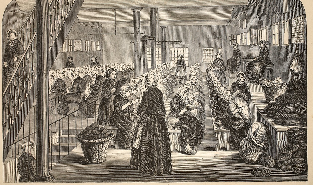 Arbeitsraum im Silent System im House of Correction, Tothill Fields, Illustration aus The Criminal Prisons of London and Scenes from Prison Life von Henry Mayhew und John Binny, veröffentlicht 1862 von English School