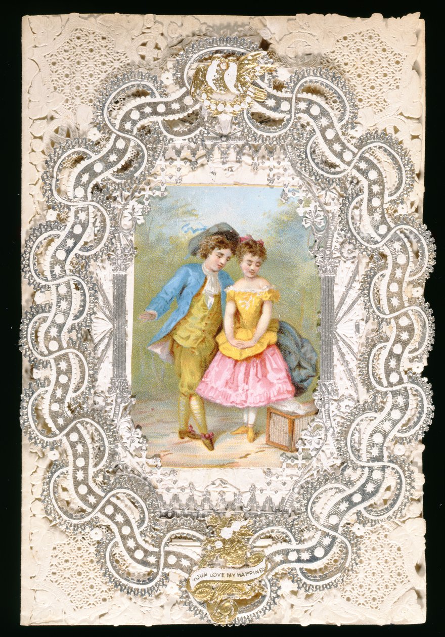 Deine Liebe mein Glück, Valentinskarte, ca. 1870 von English School