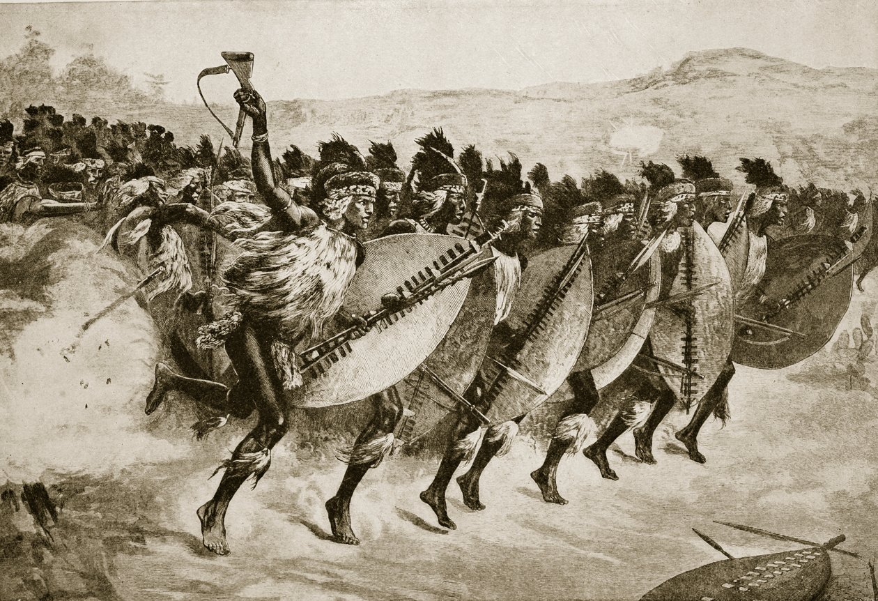 Zulus greifen am Kambula Hill an, 29. März 1879 von English School