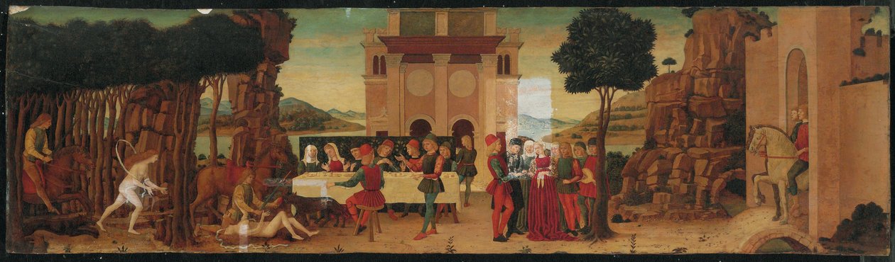 Die Geschichte von Nastagio degli Onesti von Ercole de (circle of) Roberti