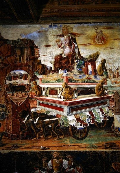 Detail des Wagens von Maia, aus September: Der Triumph des Vulkan, aus dem Raum der Monate, 1467-70 von Ercole de Roberti