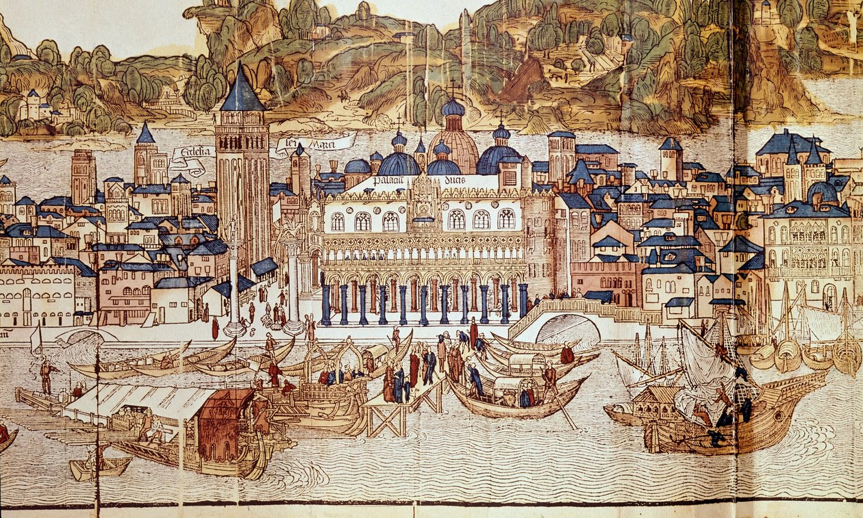 Ansicht von Venedig (Dogenpalast, Markusplatz) (Xylographie) von Erhard Reuwich