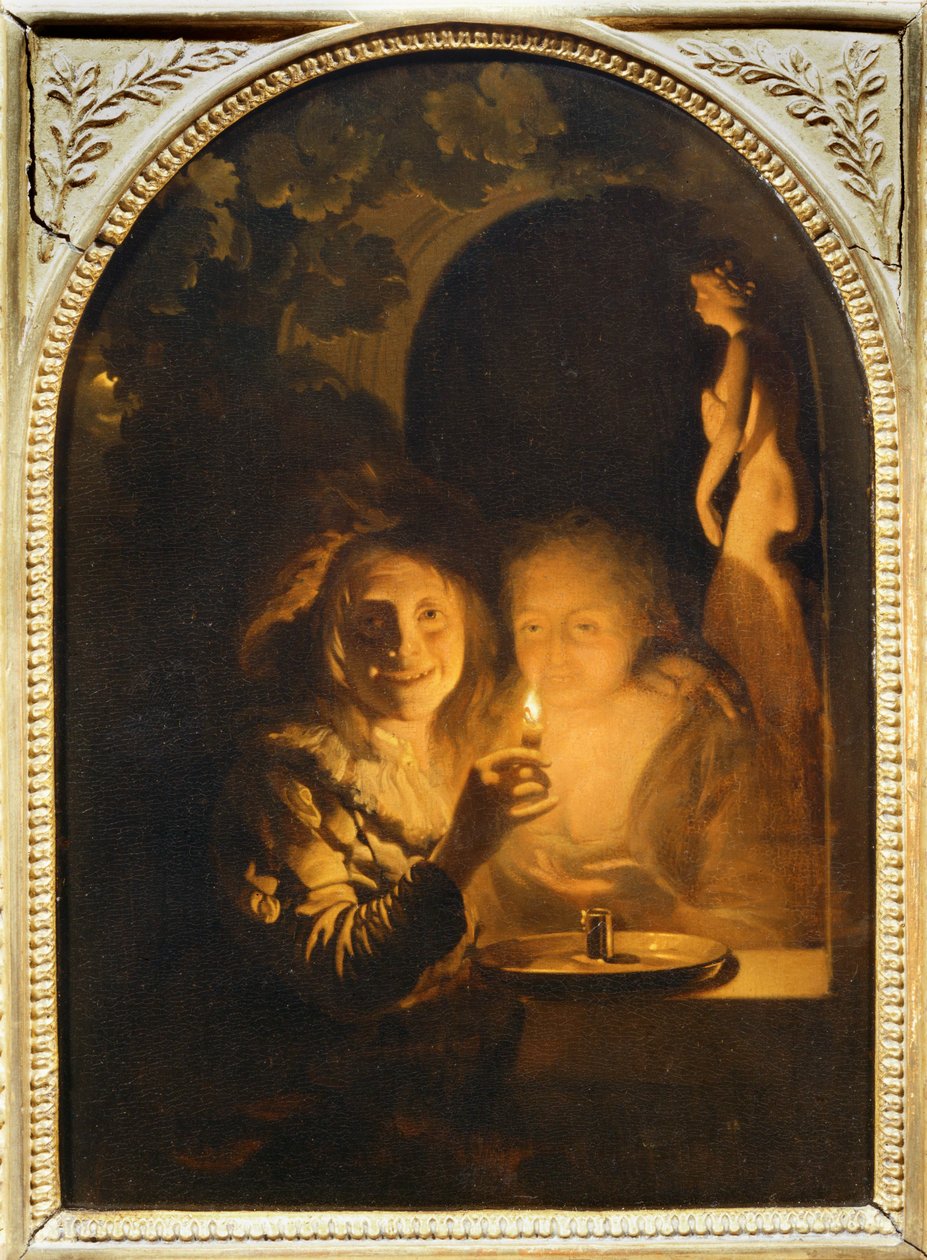 Paar beleuchtet von einer Kerze von Erich Lessing