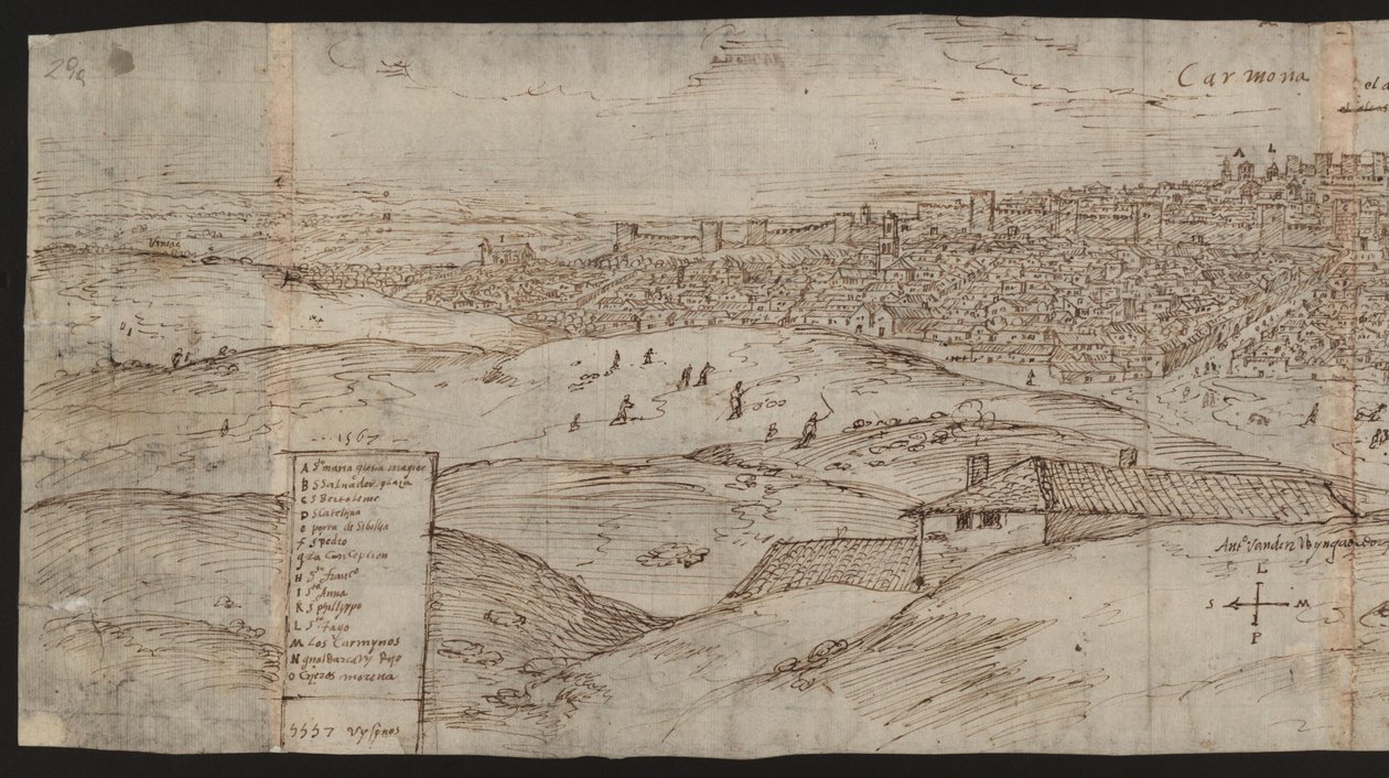 Ganzseitig: Stadtansicht: Carmona, linke Hälfte von Erich Lessing