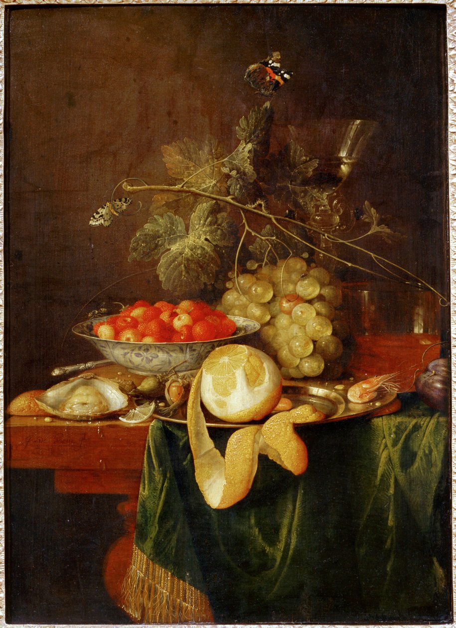 Stillleben mit geschälter Zitrone von Erich Lessing