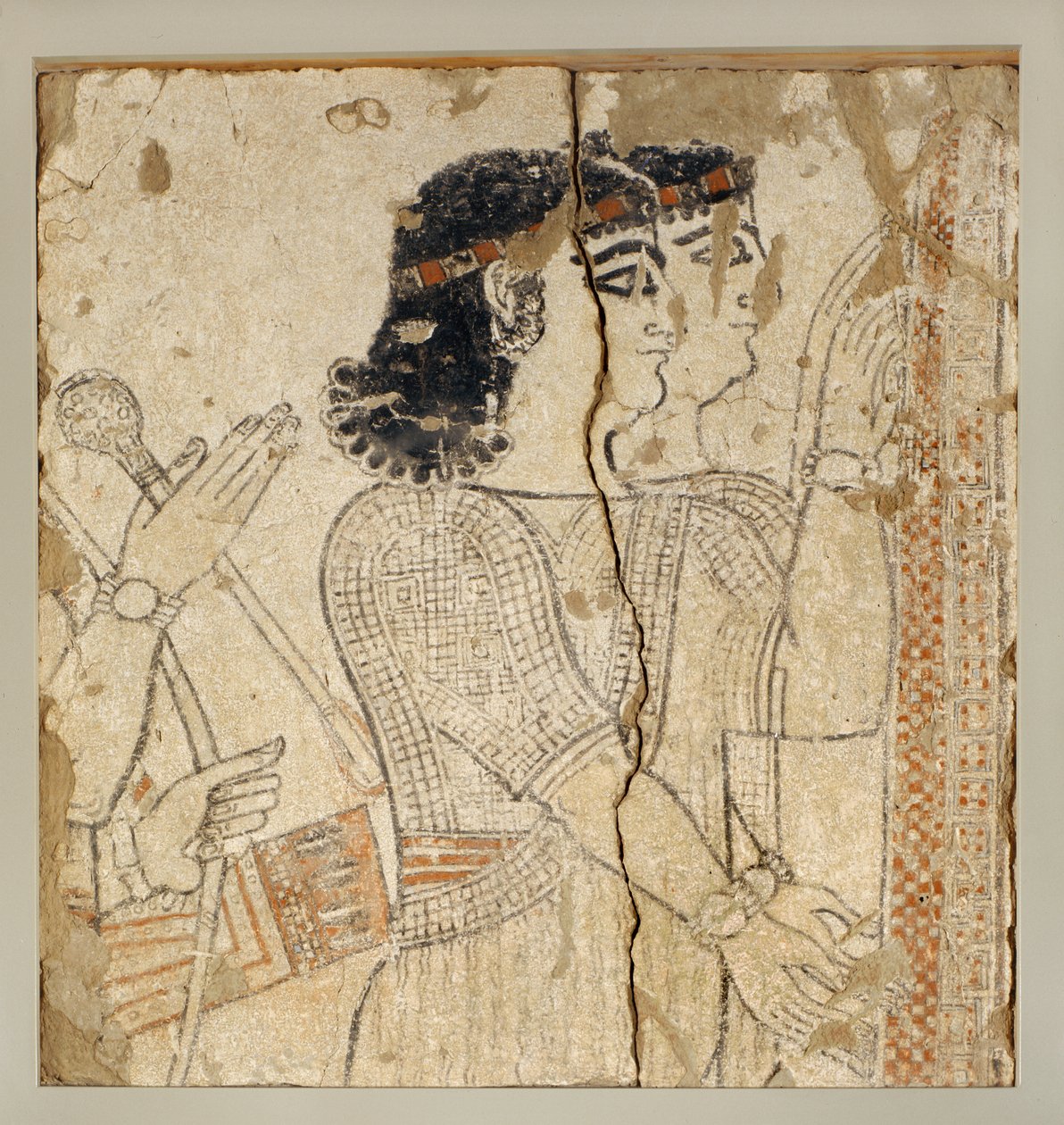 Zwei assyrische Würdenträger hinter dem Königsthron, Audienzszene von Erich Lessing
