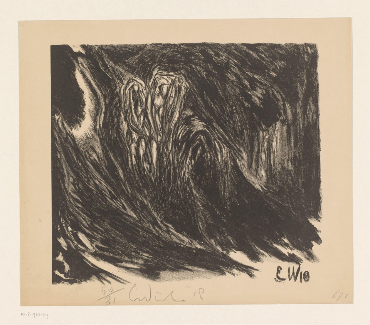 Abstrakte Komposition von Erich Wichmann (signed by artist)