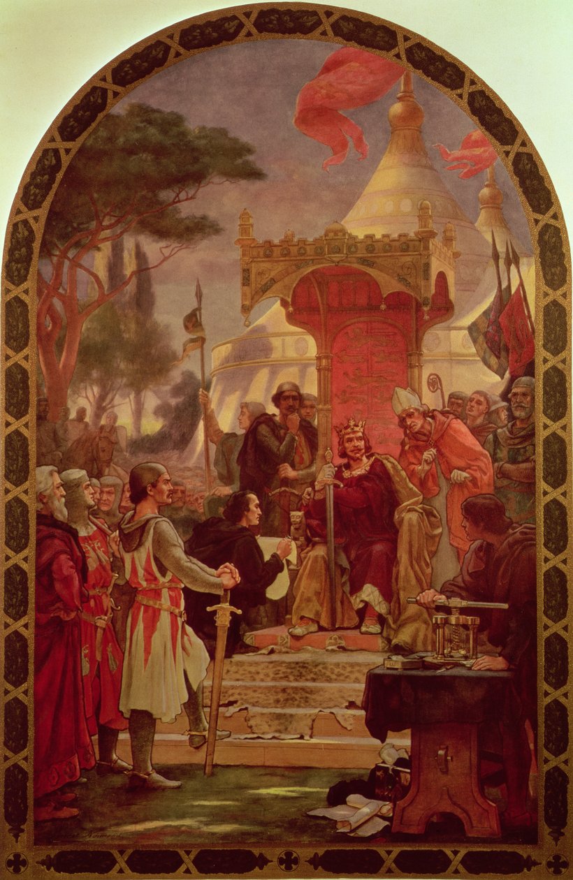 König Johann gewährt die Magna Carta im Jahr 1215, 1900 von Ernest Normand