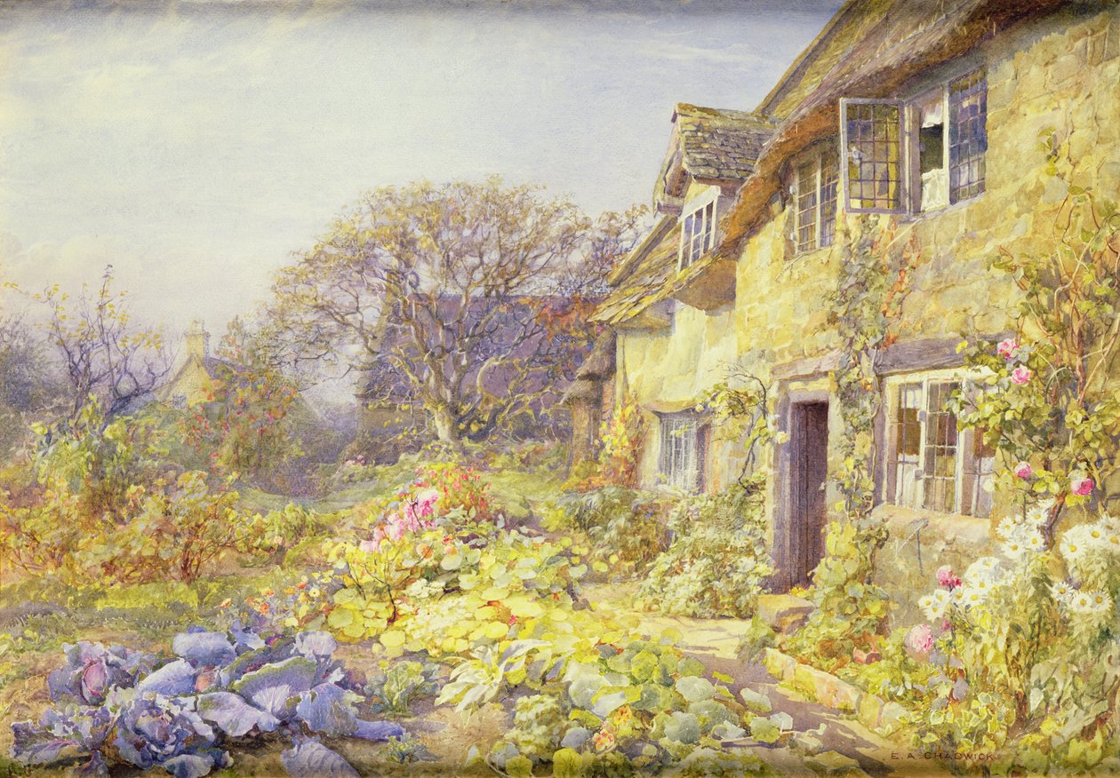 Cottages in Broadway von Ernest Albert Chadwick
