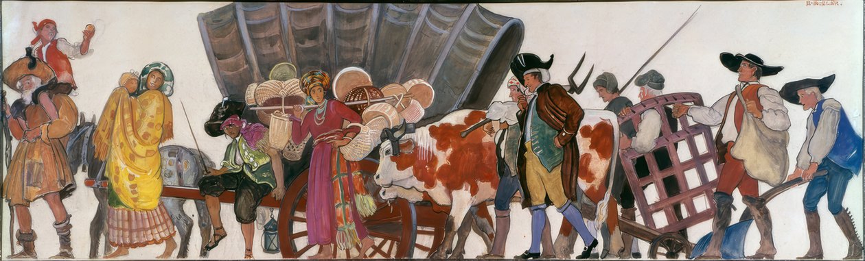 Festzug, Roma und Bauern von Ernest Bieler