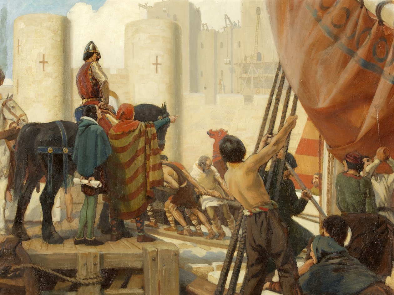 Robert, Earl of Gloucester, baut 1116 den Großen Bergfried der Burg Bristol von Ernest Board