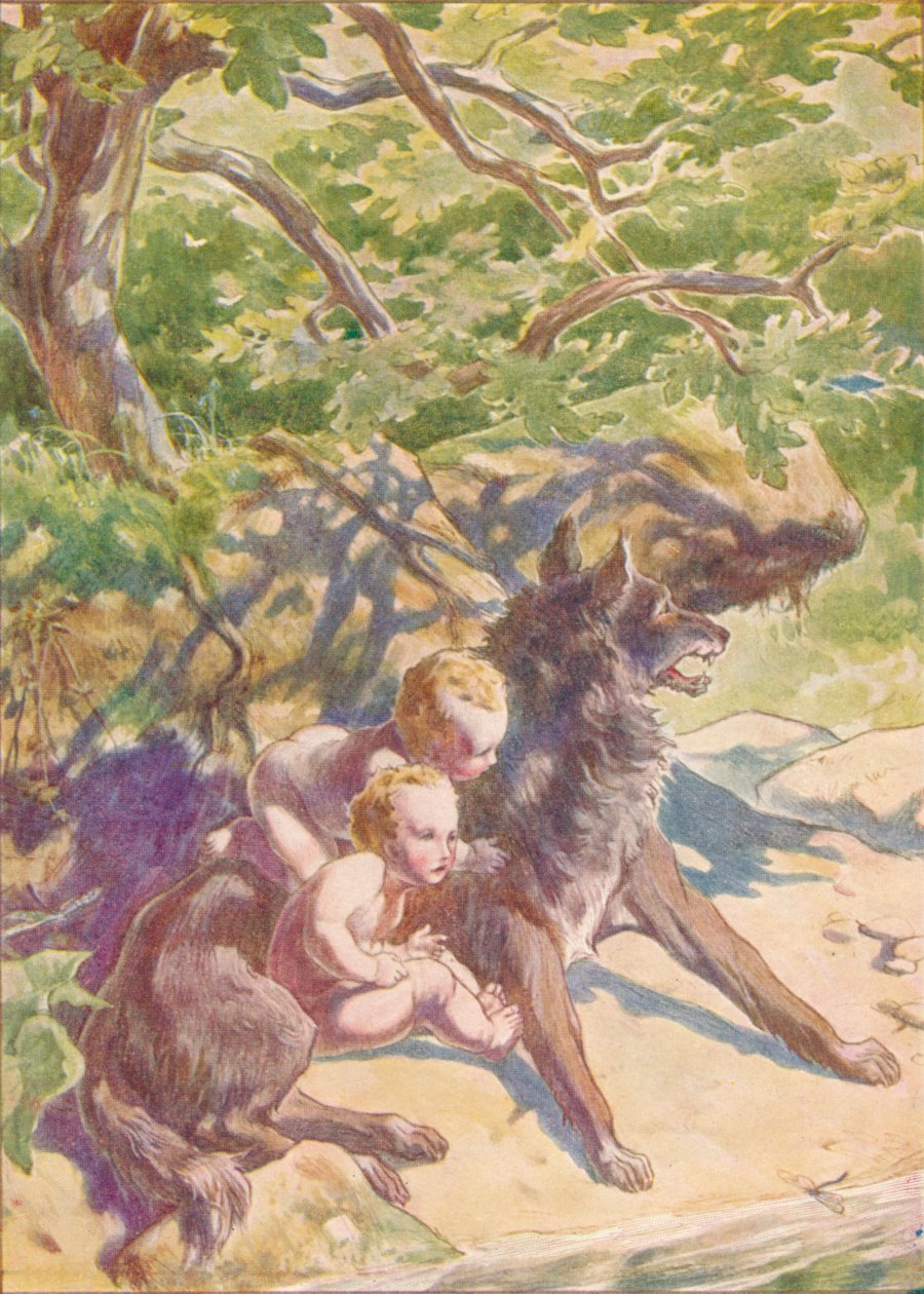 Hinunter zum Fluss kam eine Wölfin zum Trinken, ca. 1912 von Ernest Dudley Heath