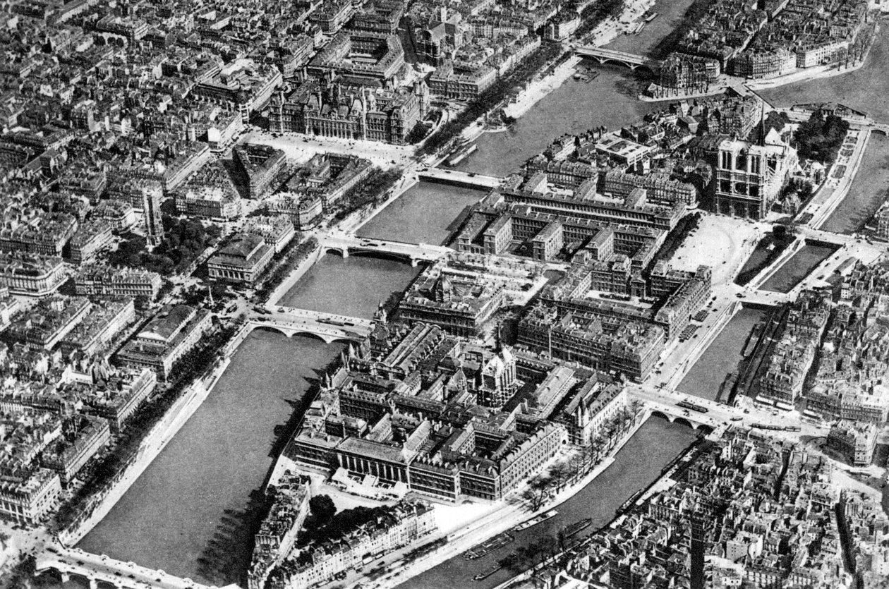 Gesamtansicht der Île de la Cité, Paris, 1931 von Ernest Flammarion