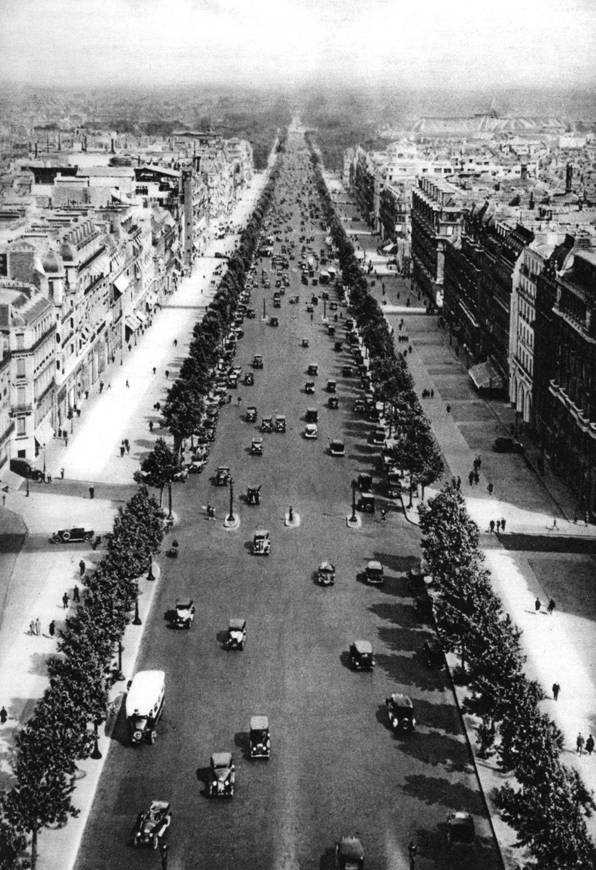 Blick auf die Avenue des Champs-Élysées, Paris, 1931 von Ernest Flammarion