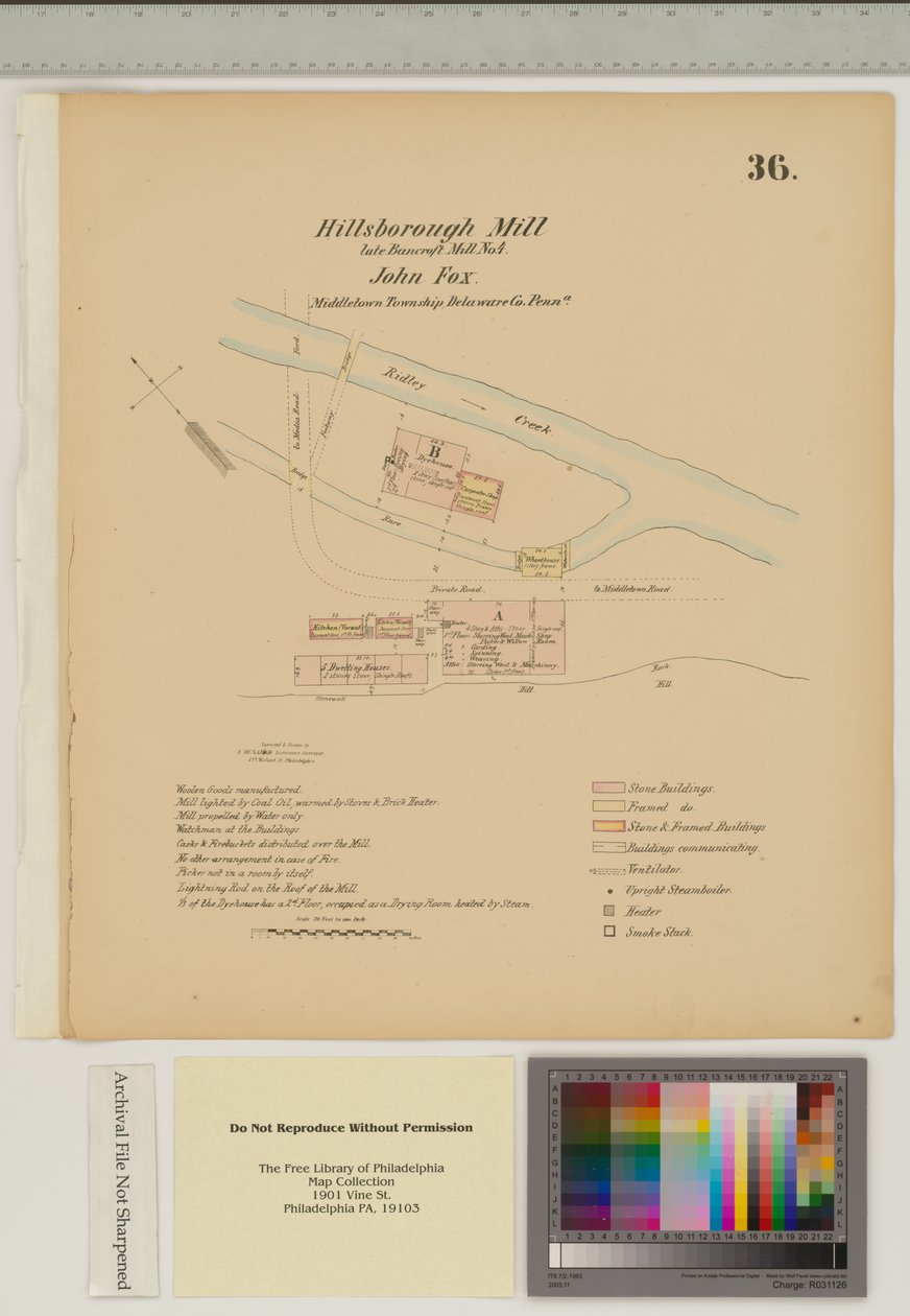 Plan für die Hillsborough-Mühle, Middletown Township, Delaware, Illustration aus 