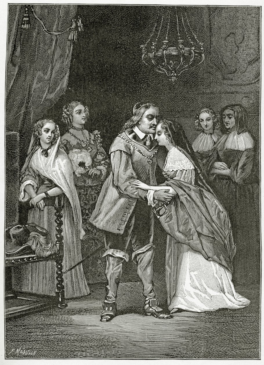 Cromwell und seine Töchter, 19. Jahrhundert von Ernest Hillemacher