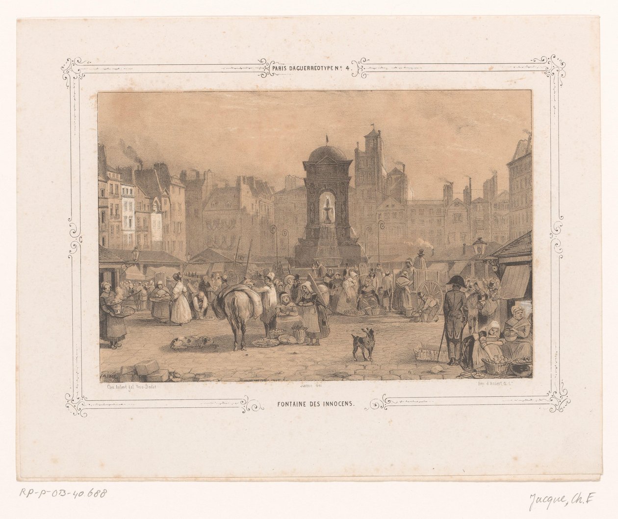 Blick auf den Fontaine des Innocents in Paris von Ernest Jaime