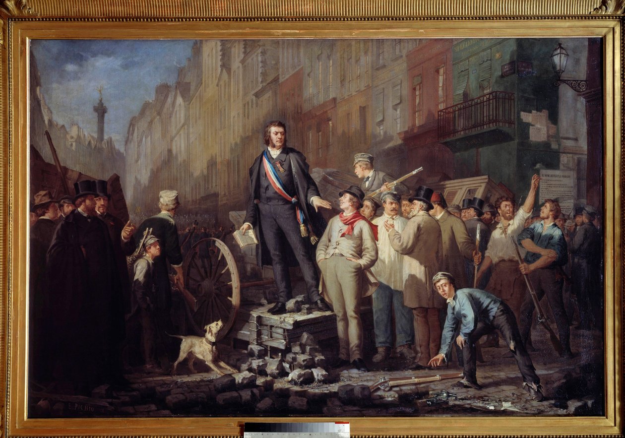Alphonse Baudin (1811-1851) auf der Barrikade des Faubourg Saint Antoine am 3. Dezember 1851 von Ernest Louis Pichio