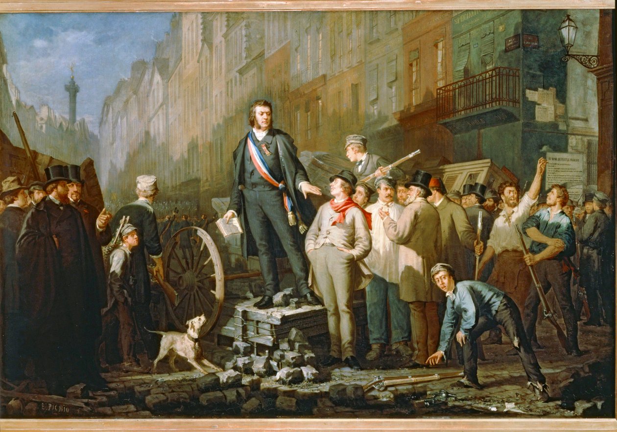 Jean-Baptiste Alphonse Baudin auf den Barrikaden in Saint-Antoine von Ernest Louis Pichio