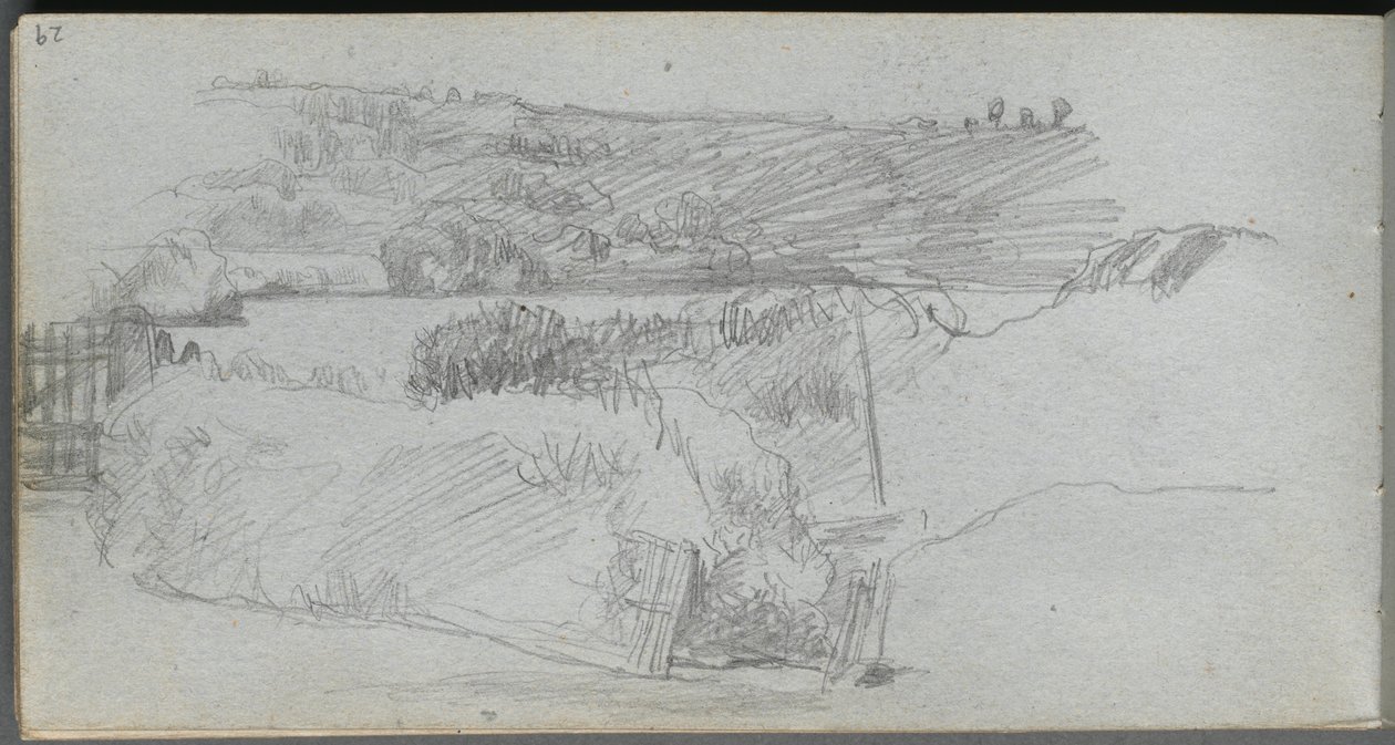 Skizzenbuch, Seite 29: Landschaftsstudie von Jean Louis Ernest Meissonier