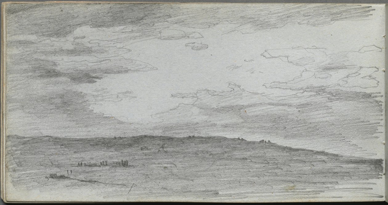 Skizzenbuch, Seite 34: Landschaftsstudie von Jean-Louis Ernest Meissonier