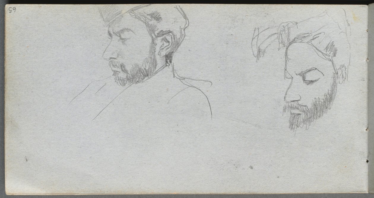 Skizzenbuch, Seite 65: Profilstudie von Gesichtern von Ernest Meissonier