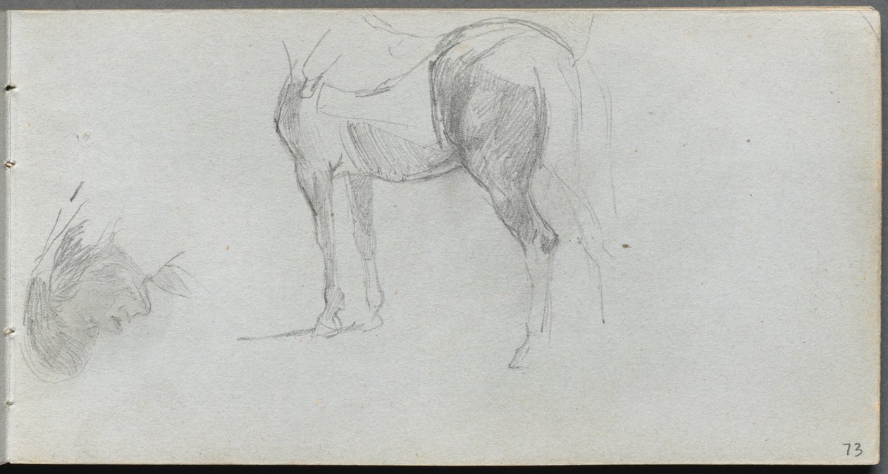 Skizzenbuch, Seite 73: Studie eines Pferdes, Profil von Jean Louis Ernest Meissonier