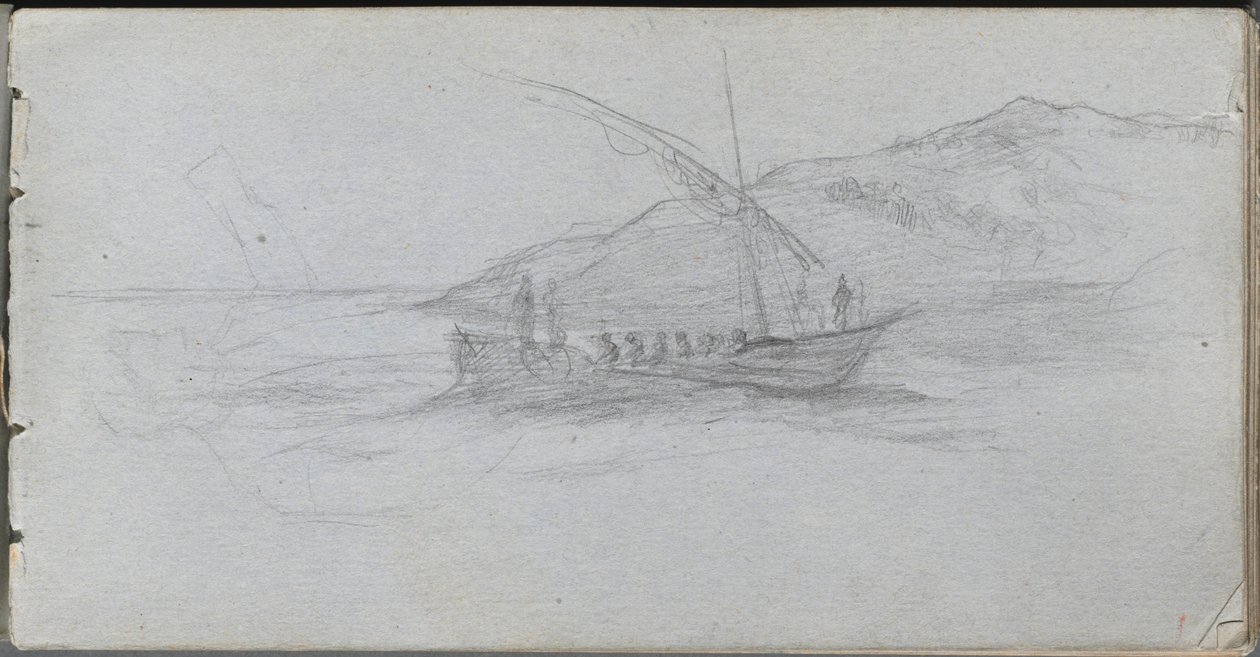 Skizzenbuch, Seite 88: Meereslandschaft und Figur von Jean Louis Ernest Meissonier