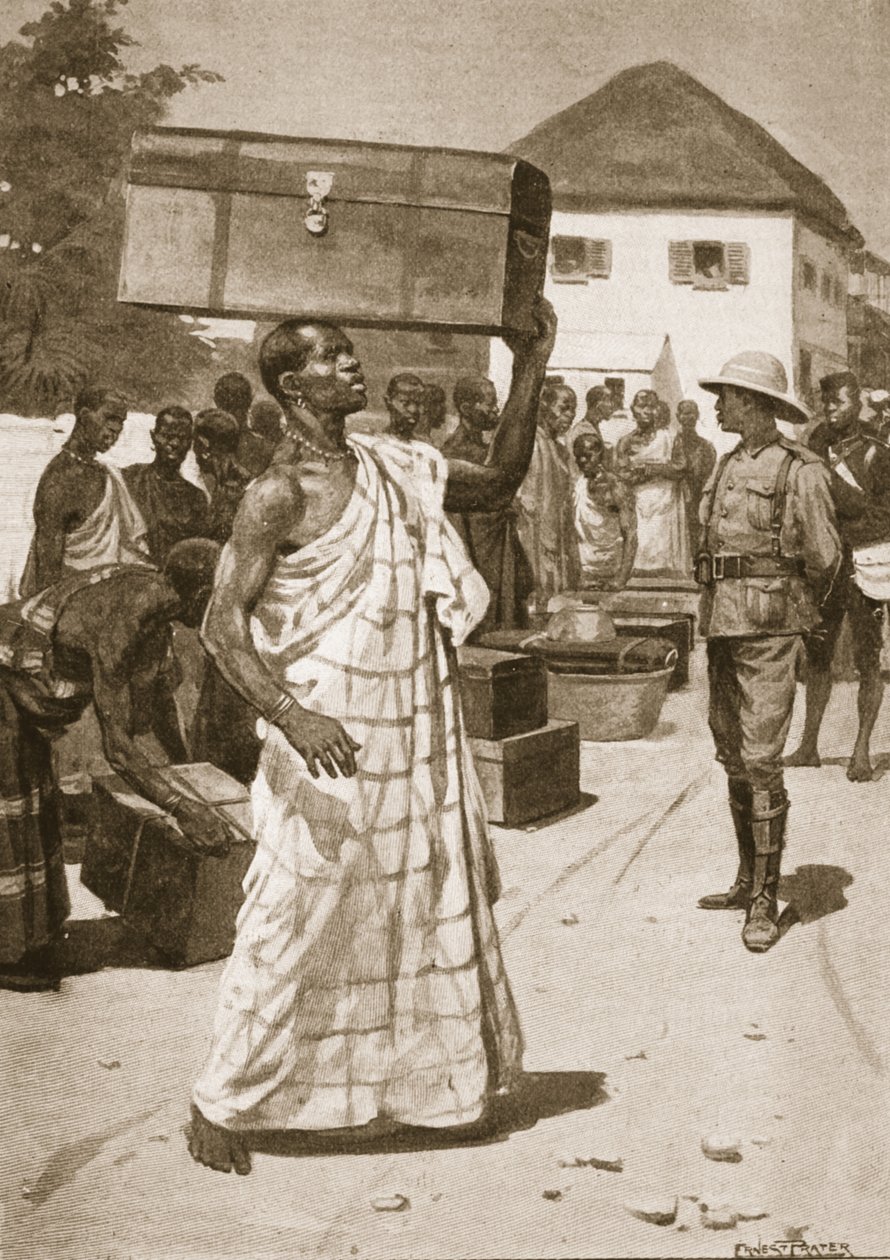Träger starten vom Cape Coast Castle nach Kumassi, Illustration aus 