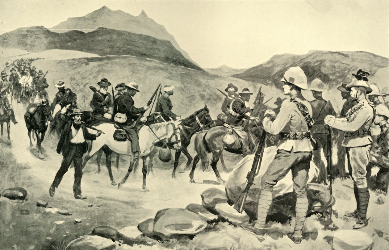 Die Kapitulation von Prinsloos Truppen am Caledon River, 1901 von Ernest Prater