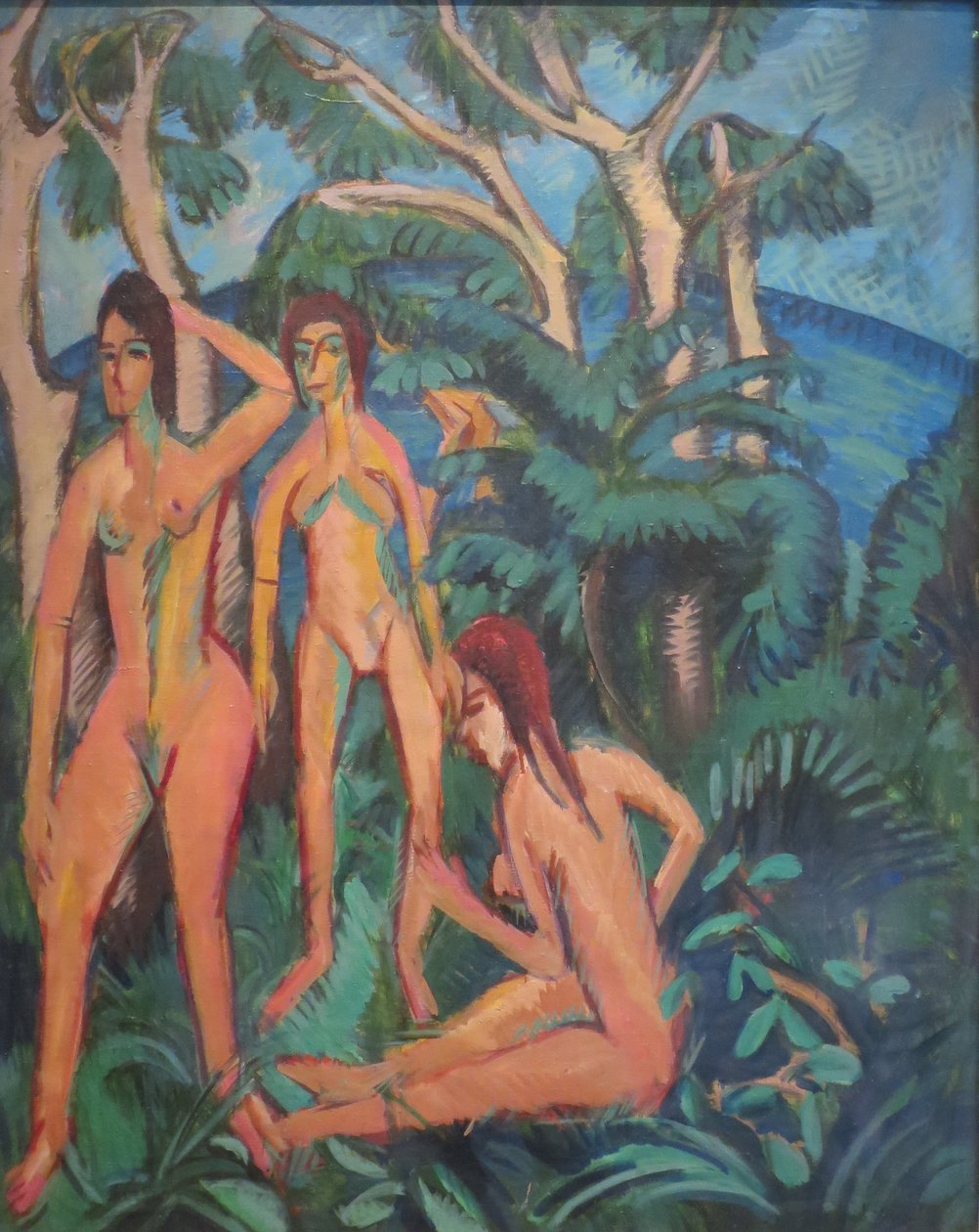Badende unter Bäumen von Ernst Ludwig Kirchner