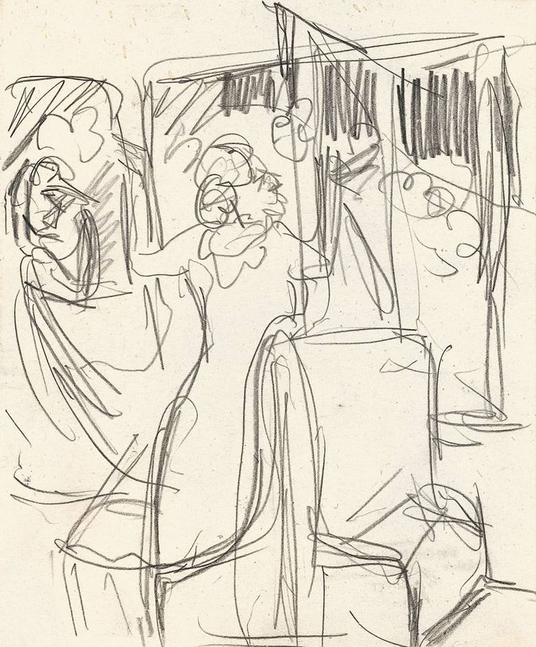 In der Eisenbahn von Ernst Ludwig Kirchner