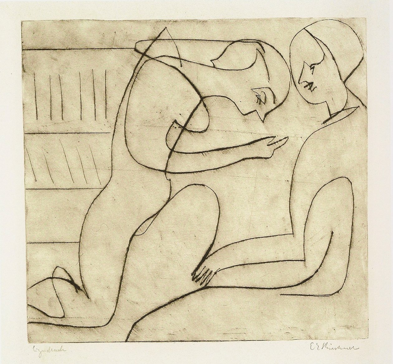 Paar in der Bibliothek von Ernst Ludwig Kirchner