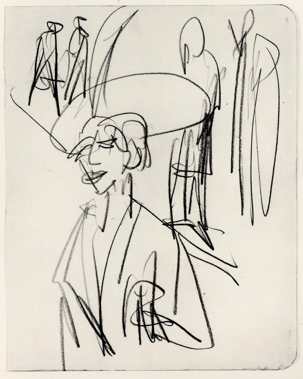 Studie zur roten Kokotte von Ernst Ludwig Kirchner
