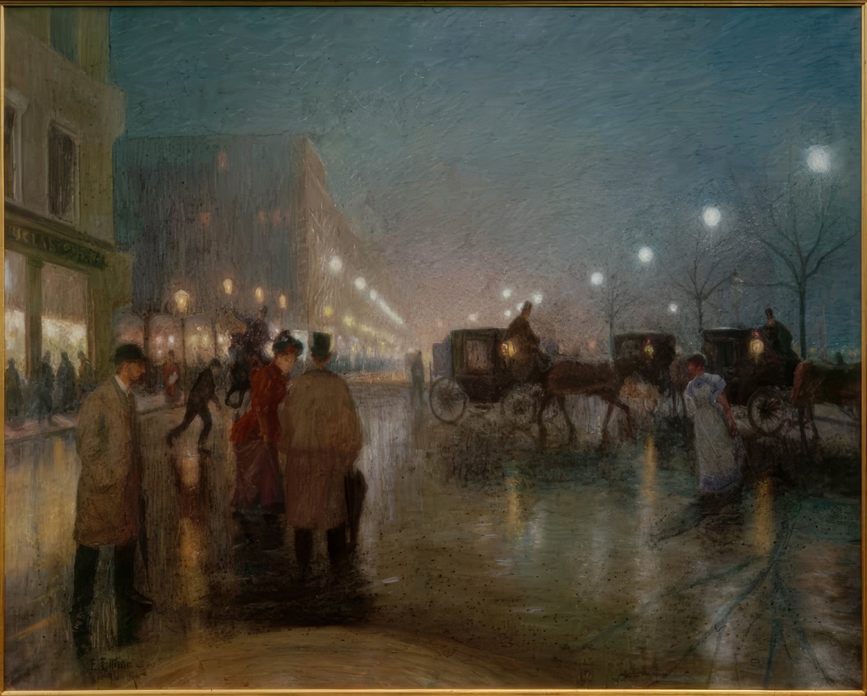 Hamburg, Der Jungfernstieg am Abend von Ernst Eitner