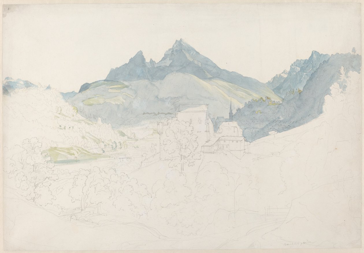 Berchtesgaden mit dem Watzmann im Hintergrund von Ernst Fries