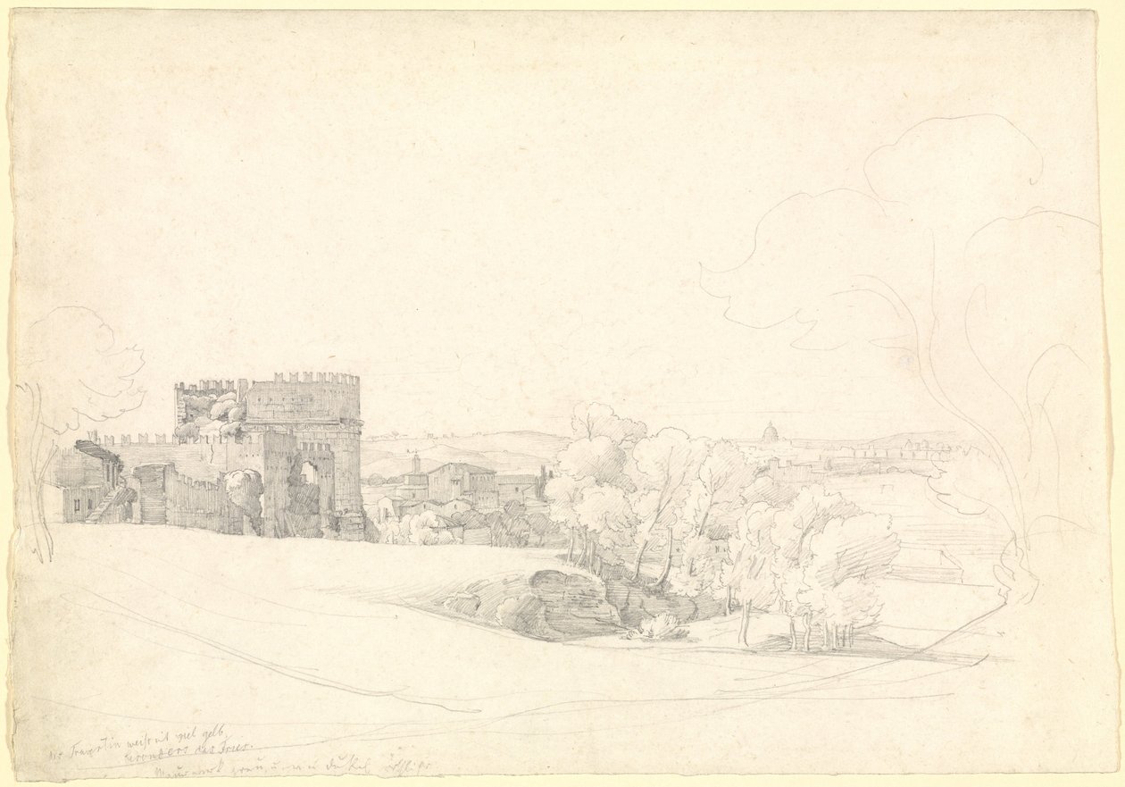 Via Appia Antica mit dem Grab der Cecilia Metella von Ernst Fries