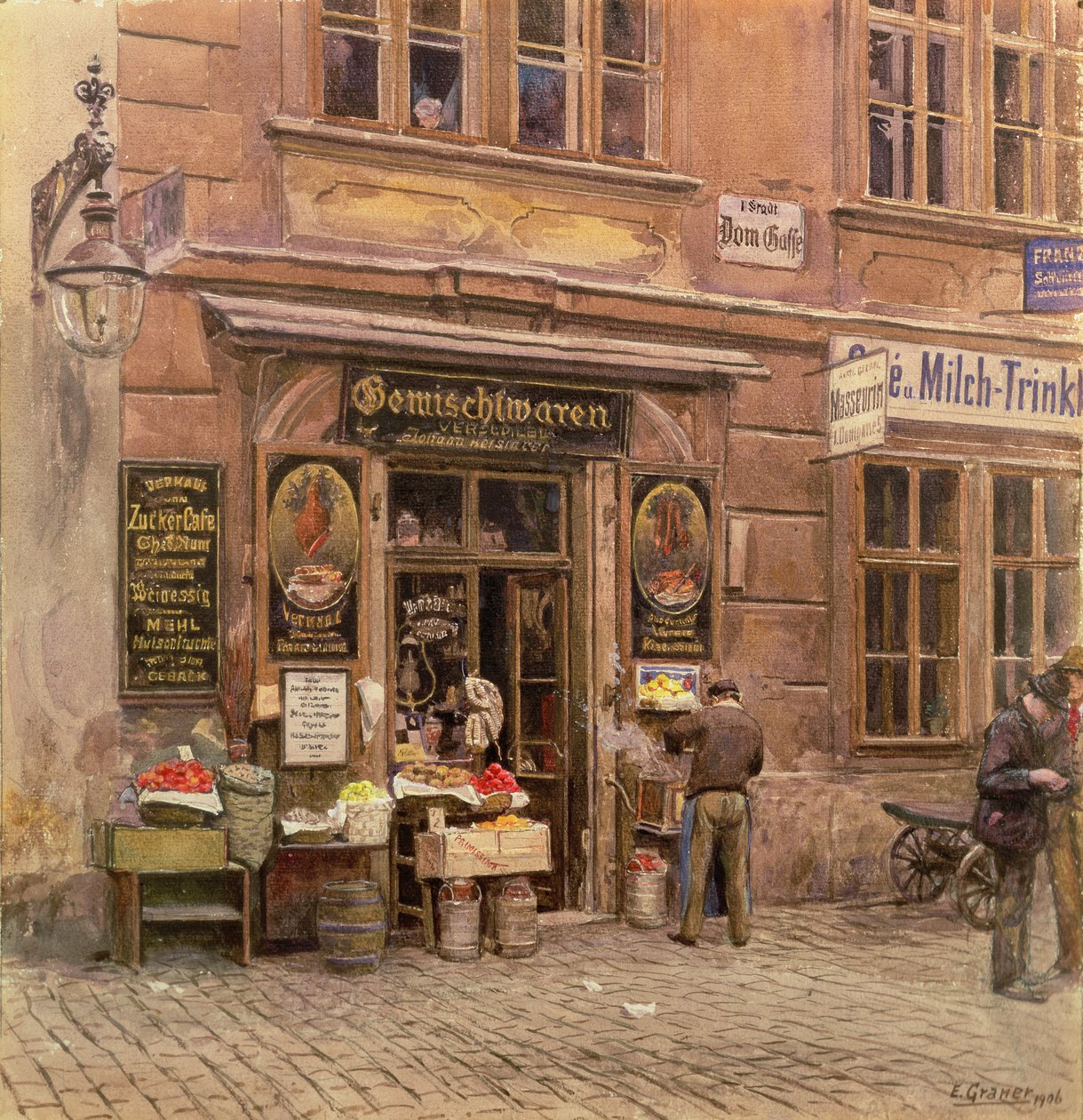 Der Gemischtwarenladen, Wien, 1906 von Ernst Graner