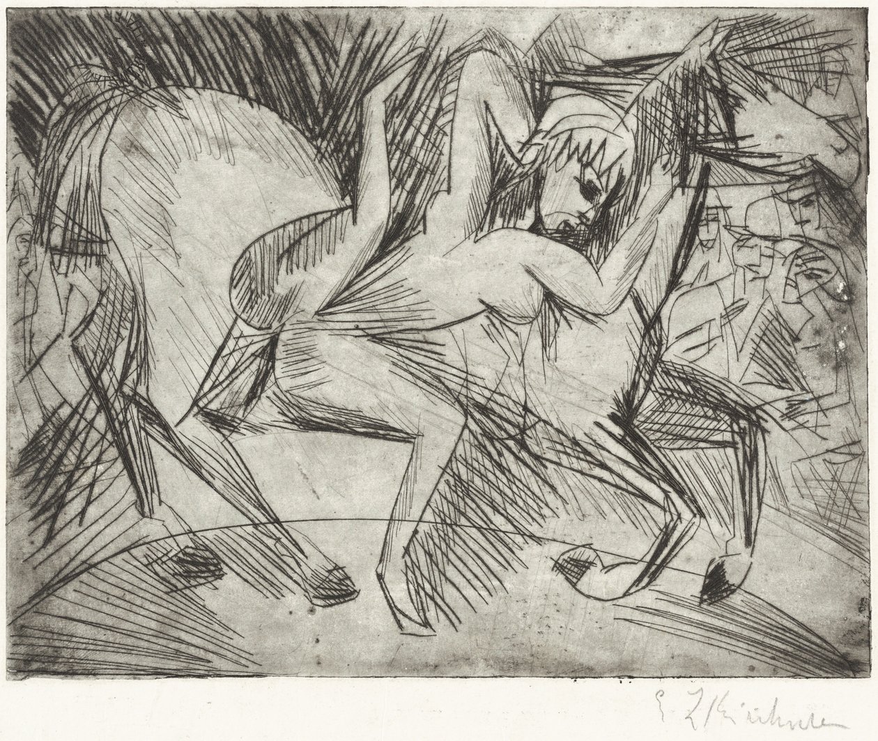 Akrobat auf einem Pferd von Ernst Ludwig Kirchner