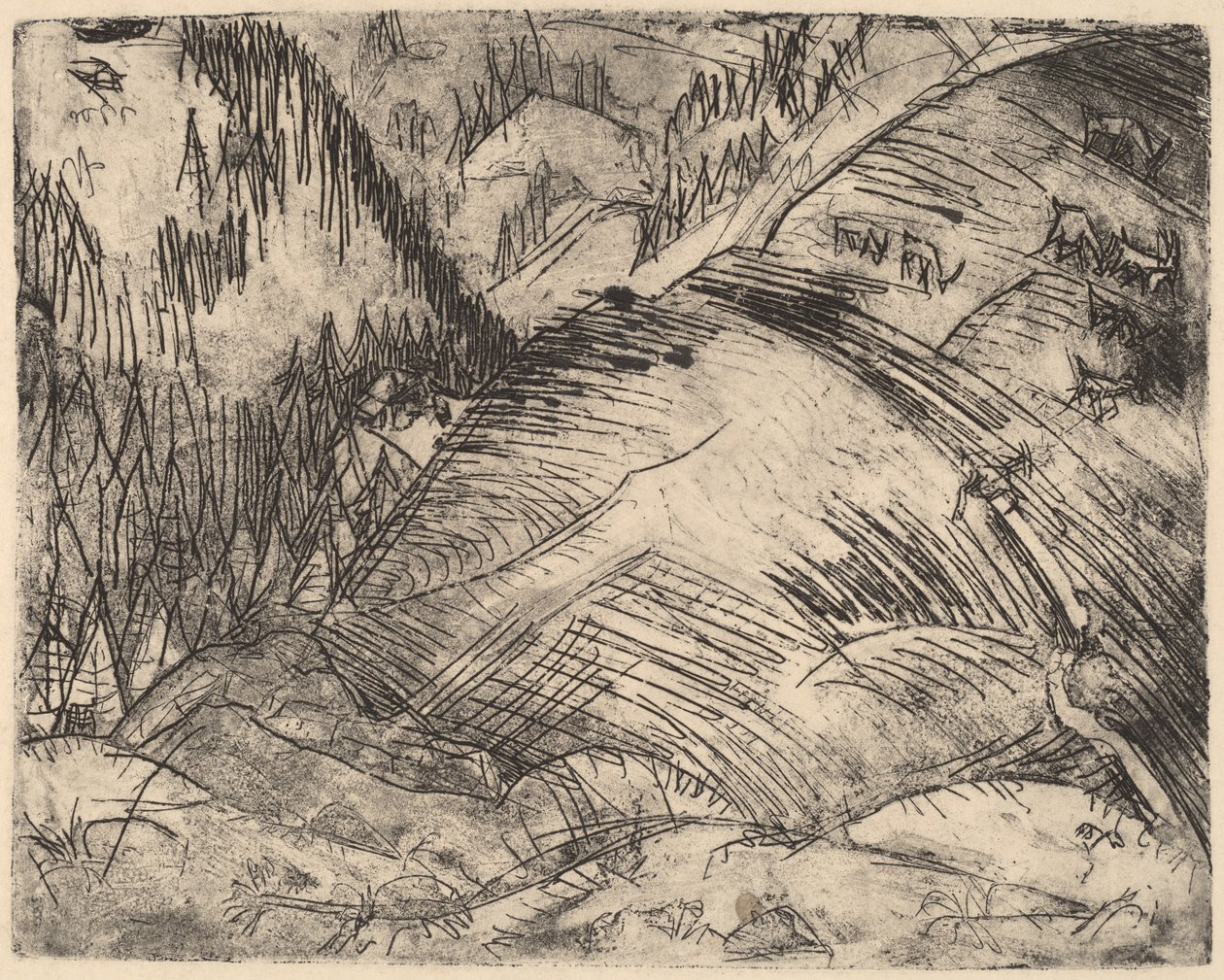 Berghang mit Ziegen, 1920 von Ernst Ludwig Kirchner