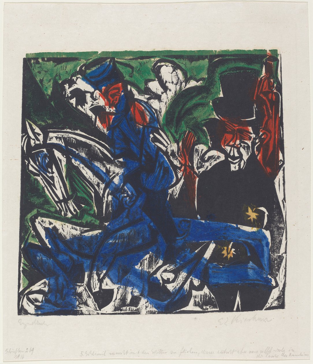 Peter Schlemihls wundersame Geschichte: Begegnung Schlemihls mit dem grauen Mann von Ernst Ludwig Kirchner