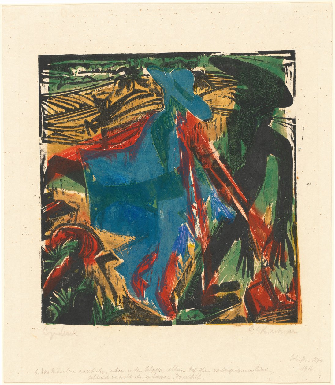 Peter Schlemihls wundersame Geschichte: Schlemihls Begegnung mit dem Schatten..., 1915 von Ernst Ludwig Kirchner