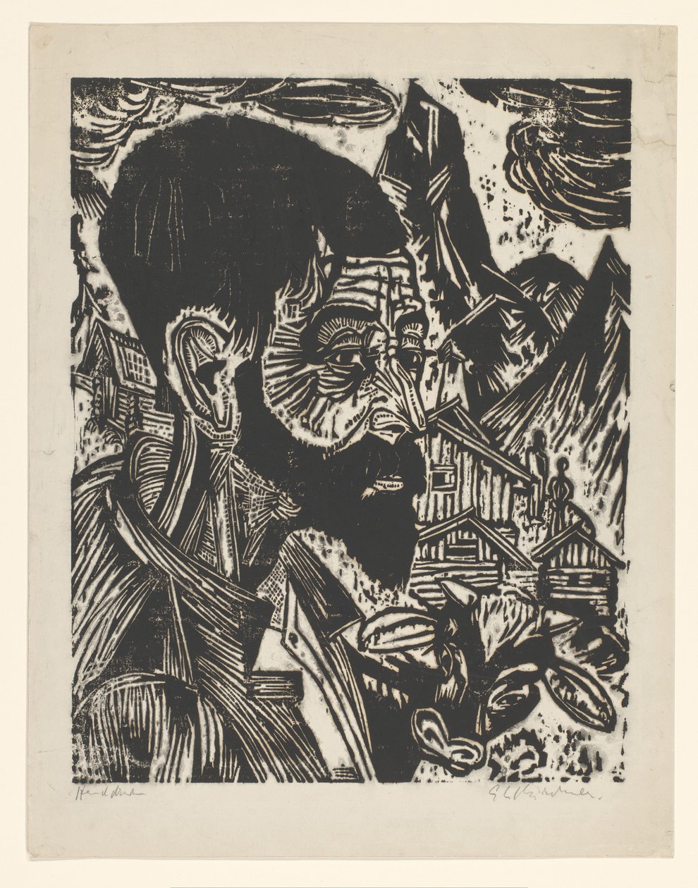 Sennkopf (Martin Schmied) von Ernst Ludwig Kirchner (signed by artist)